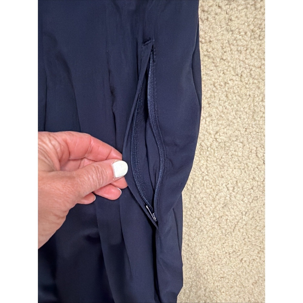 EUC ATHLETA Brooklyn Heights Wide Leg Jumpsuit Sleeveless 14 NAVY POCKETS - Picture 5 of 8